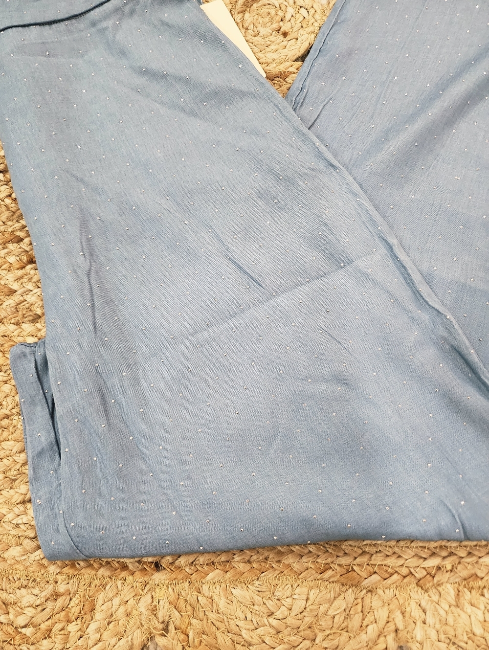 Womens Wide Pants With Ringstones - Picture 3 of 4